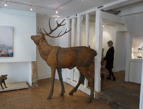 Dido Crosby, cast iron stag in the Campden Gallery, Chipping Campden